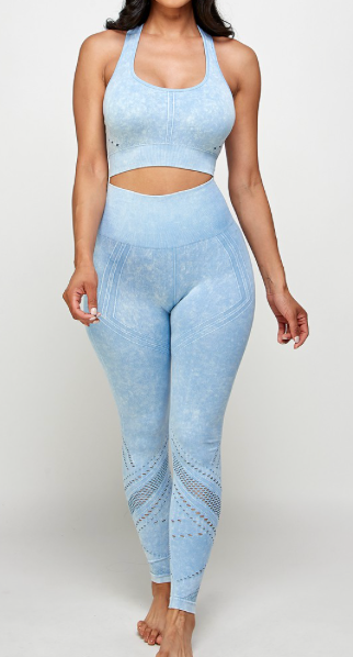 Seamless Two Piece Yoga mineral washed active set